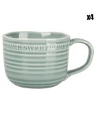 4 Mugs Slow Life Floralie verts - 40 cl