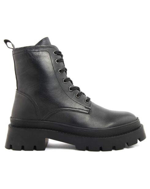 Boots en Cuir Alix noires - Talon 4.5 cm
