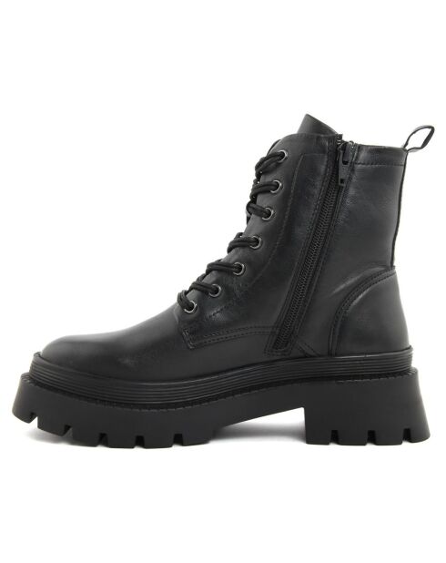 Boots en Cuir Alix noires - Talon 4.5 cm