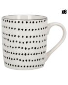 6 Mugs dessert en Porcelaine Mixt & Match noir/blanc - 30 cl