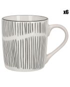 6 Mugs dessert en Porcelaine Mixt & Match noir/blanc - 30 cl