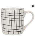 6 Mugs dessert en Porcelaine Mixt & Match noir/blanc - 30 cl