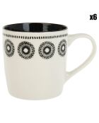 6 Mugs New bone Naia blanc/noir - 32 cl