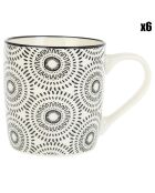 6 Mugs New bone Naia blanc/noir - 32 cl