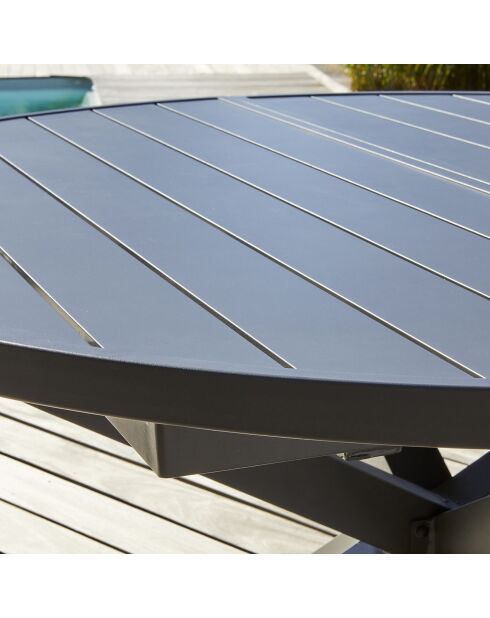 Aluminium tuintafel Pelosa met antracietgrijze vlinderverlenging - 145/199x145x75 cm