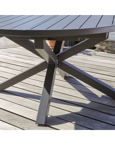 Aluminium tuintafel Pelosa met antracietgrijze vlinderverlenging - 145/199x145x75 cm