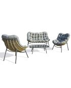 Muebles de jardín Tulum de 4 plazas en resina tejida marrón