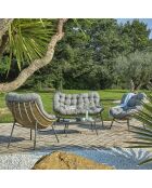 Muebles de jardín Tulum de 4 plazas en resina tejida marrón