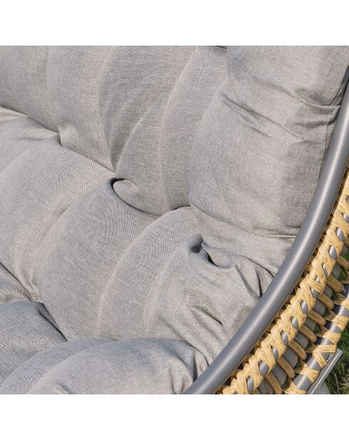 Mobili da giardino Tulum a 4 posti in resina intrecciata marrone