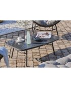 Muebles de jardín Tulum de 4 plazas en resina tejida marrón