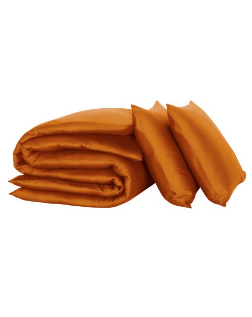 Set copripiumino Olivia in raso di cotone ramato