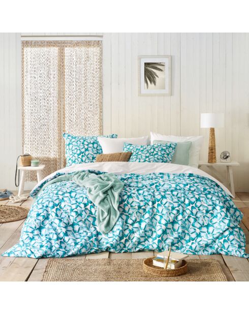 Parure housse de couette Acana vert piscine