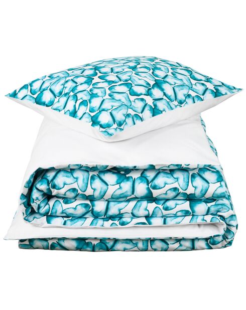 Parure housse de couette Acana vert piscine