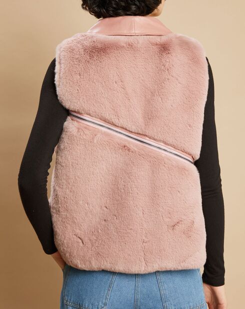 Gilet en Fausse Fourrure Leanne rose