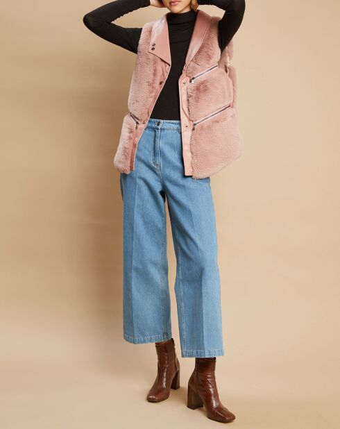 Gilet en Fausse Fourrure Leanne rose