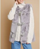 Gilet long sans manches gris