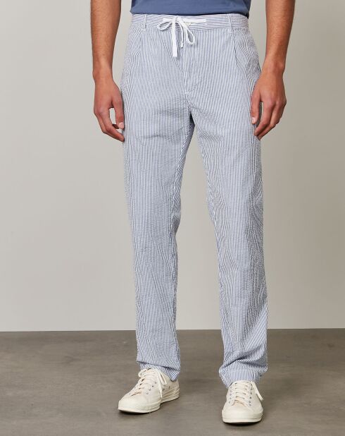 Pantalon Tanker bleu/blanc