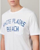 T-Shirt Pocket Crew White Plains blanc