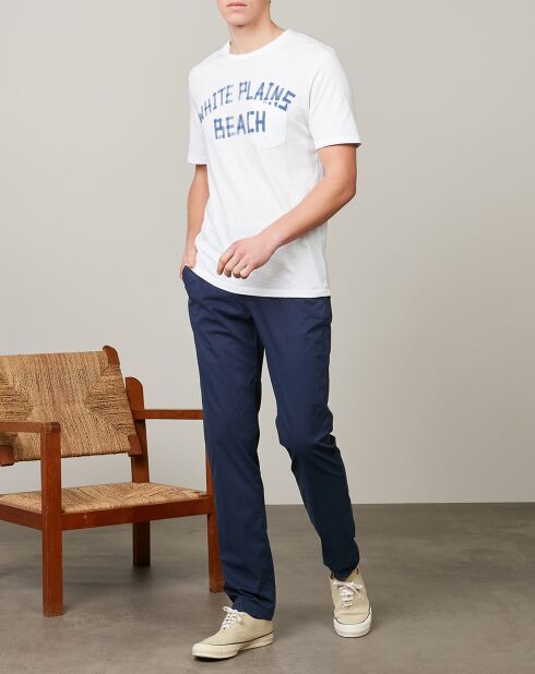 T-Shirt Pocket Crew White Plains blanc