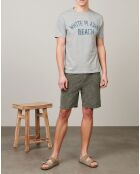 T-Shirt Pocket Crew White Plains gris