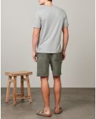 T-Shirt Pocket Crew White Plains gris