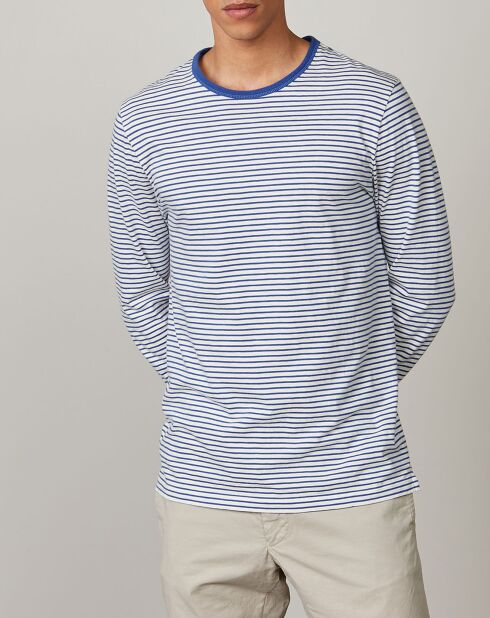 T-Shirt Crew Stripe craie/royal