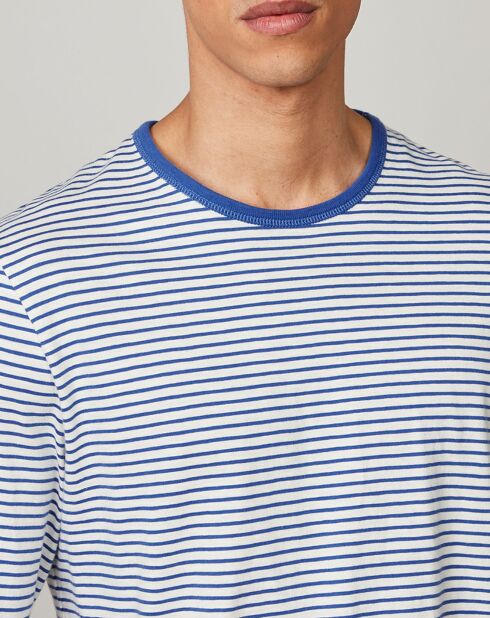 T-Shirt Crew Stripe craie/royal