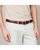 Ceinture en Cuir Tressée marron