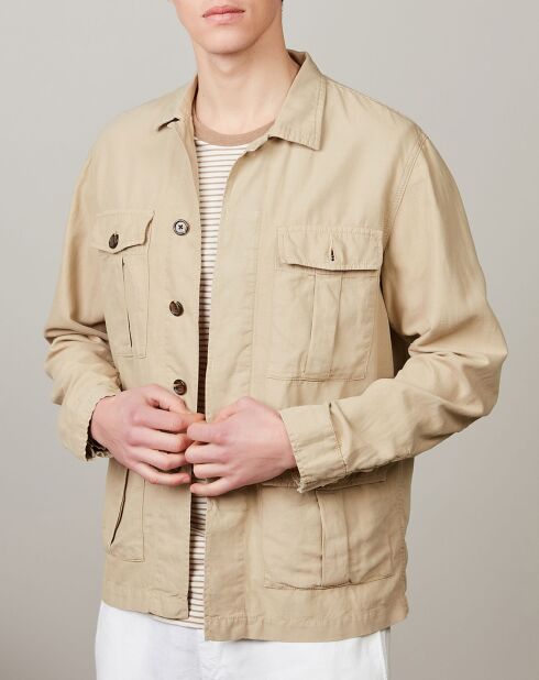 Veste en Coton & Lin Jeep khaki