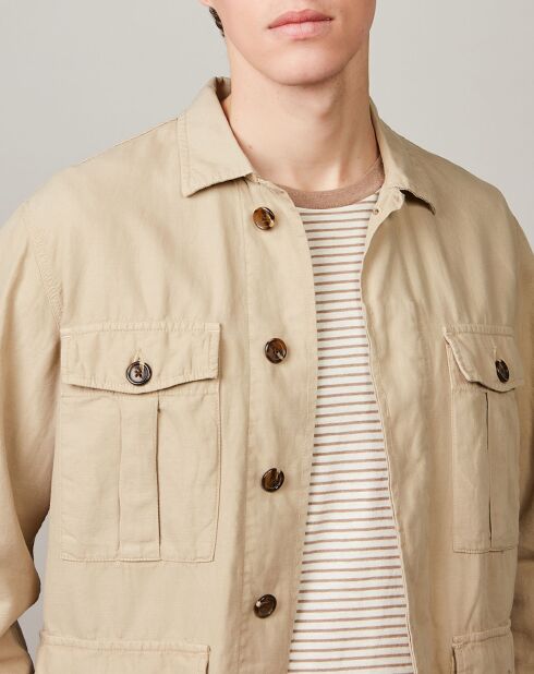 Veste en Coton & Lin Jeep khaki