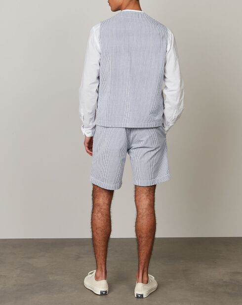 Gilet Warren bleu/blanc