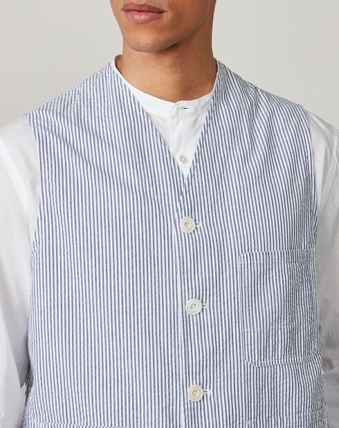Gilet Warren bleu/blanc