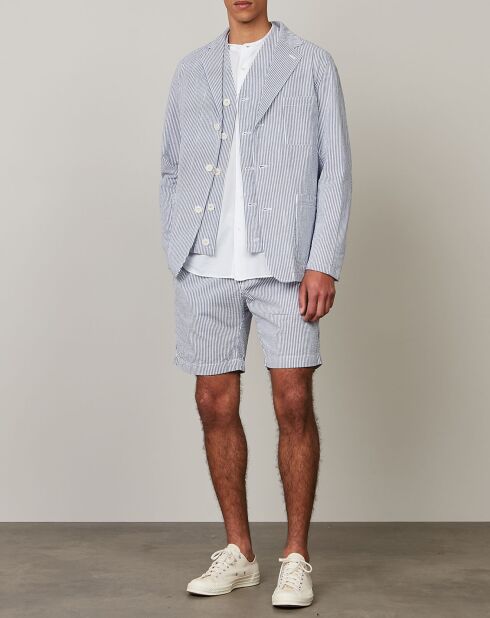 Gilet Warren bleu/blanc