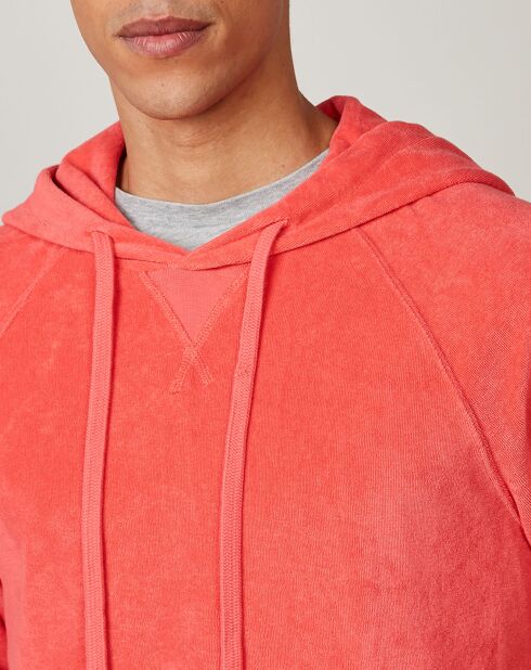 Sweat à capuche en éponge rouge
