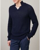 Pull en Coton & Cachemire Open Polo bleu