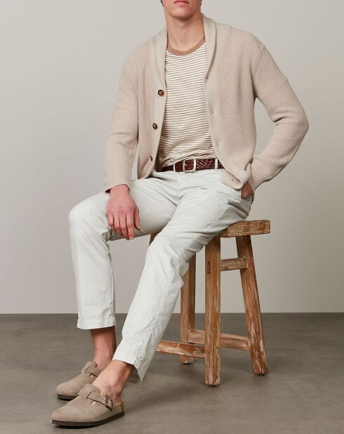 Cardigan en Coton & Cachemire Rib natural