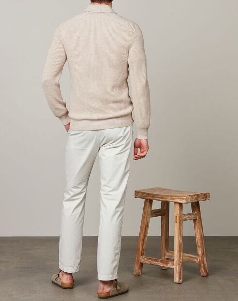 Cardigan en Coton & Cachemire Rib natural