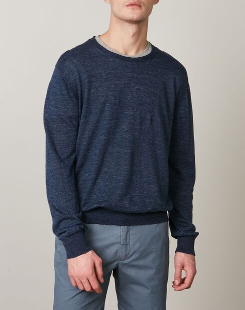 Maglione Blue Crew in lino e cotone