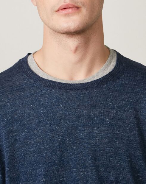Maglione Blue Crew in lino e cotone