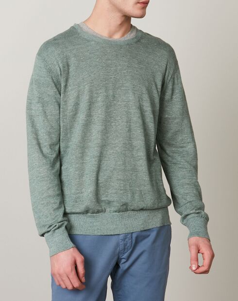 Pull en Lin & Coton Crew vert