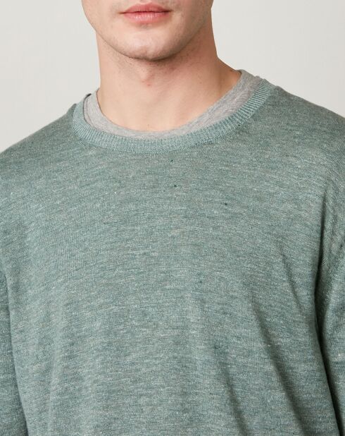 Pull en Lin & Coton Crew vert