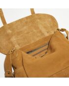 Sac besace  en Cuir Bernie jaune - 32x22x10 cm