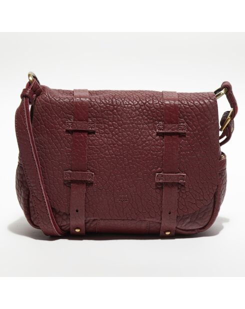 Sac besace  en Cuir Bess violet foncé - 25x19x8 cm