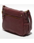 Sac besace  en Cuir Bess violet foncé - 25x19x8 cm