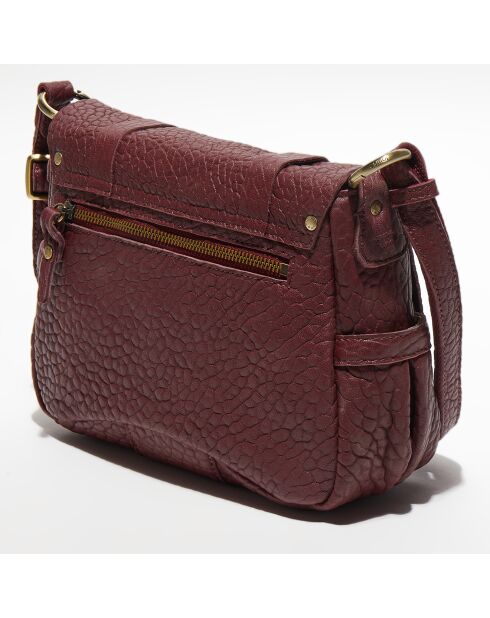 Sac besace  en Cuir Bess violet foncé - 25x19x8 cm