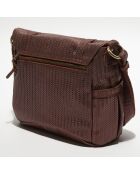Sac besace  en Cuir Bernie marron - 32x22x10 cm