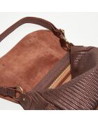 Sac besace  en Cuir Bernie marron - 32x22x10 cm