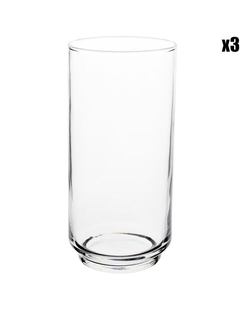 3 Gobelets long drink Lift transparents  - 50cl
