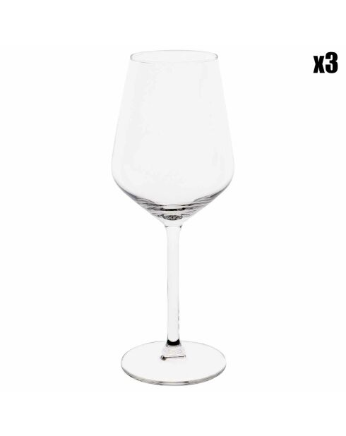 3 Verres à vin à blanc Grace transparents  - 38cl
