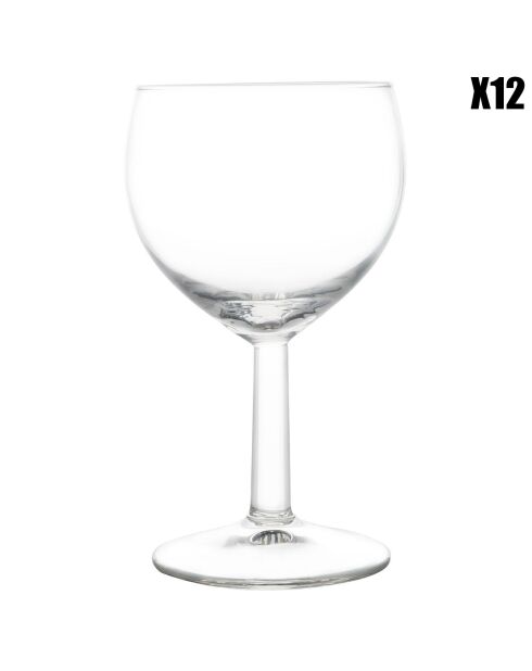 12 Verres à vin Ballon transparents  - 19cl